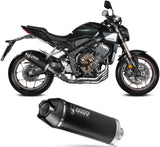 Complete Non-Catalytic Exhaust System With Sound Certification Ak-1 Steel Black Carbon Fiber End Cap - Mivv Compatible With Honda Cb 650 R (2024-2026)