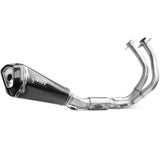 Complete Catalytic Exhaust System With Sound Certification Delta Race Steel Black Carbon Fiber End Cap - Mivv Compatible With Kawasaki Z 650 (2025-2026)