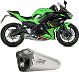 Complete Catalytic Exhaust System With Sound Certification Delta Race Stainless Steel Carbon Fiber End Cap - Mivv Compatible With Kawasaki Ninja 650 (2025-2026)