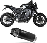 Complete Non-Catalytic Exhaust System With Sound Certification Ak-1 Steel Black Carbon Fiber End Cap - Mivv Compatible With Yamaha Fz-09 (2025-2026)
