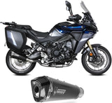 Complete Catalytic Exhaust System With Sound Certification Delta Race Steel Black Carbon Fiber End Cap - Mivv Compatible With Yamaha Tracer 9 - Gt - Gt+ (2025-2026)