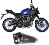 Complete Non-Catalytic Exhaust System With Sound Certification Delta Race Steel Black Carbon Fiber End Cap - Mivv Compatible With Yamaha Mt-07 (2025-2026)