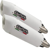 Dual Catalytic Exhaust Tips With Sound Certification Albus Ceramic White Aluminium - Gpr Compatible With Ktm 990 Smr Supermoto (2008-2012)