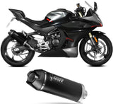 Exhaust Tip With Noise Certification Ak-1 Steel Black Carbon Fiber End Cap - Mivv Compatible With Cfmoto 450 Sr Replica (2025-2026)