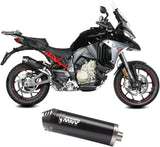 Exhaust Tip With Noise Certification Oval Steel Black Carbon Fiber End Cap - Mivv Compatible With Ducati Multistrada V4S (2025-2026)