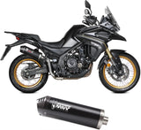 Exhaust Tip With Noise Certification Oval Steel Black Carbon Fiber End Cap - Mivv Compatible With Voge Valico 525 Dsx (2024-2026)