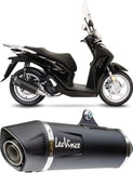 Complete Catalytic Exhaust System With Sound Certification Nero Stainless Steel Carbon Fiber End Cap - Leovince Compatible With Honda Sh 125 I (2020-2023)
