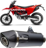 Complete Catalytic Exhaust System With Sound Certification Nero Stainless Steel Carbon Fiber End Cap - Leovince Compatible With Gasgas Es 700 (2022-2024)