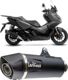 Exhaust Tip With Noise Certification Nero Stainless Steel Carbon Fiber End Cap - Leovince Compatible With Honda Adv 350 (2022-2024)