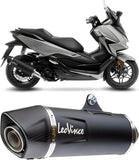 Exhaust Tip With Noise Certification Nero Stainless Steel Carbon Fiber End Cap - Leovince Compatible With Honda Forza 350 (2021-2024)