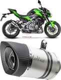 Exhaust Tip With Noise Certification Lv Pro Stainless Steel Carbon Fiber End Cap - Leovince Compatible With Kawasaki Z 900 (2017-2019)