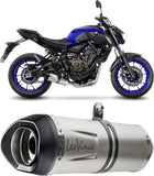 Complete Catalytic Exhaust System With Sound Certification Lv One Evo Stainless Steel Carbon Fiber End Cap - Leovince Compatible With Yamaha Fz-07 (2017-2020)