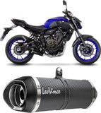 Complete Catalytic Exhaust System With Sound Certification Lv One Evo Carbon Fiber Carbon Fiber End Cap - Leovince Compatible With Yamaha Tracer 700 Gt (2019-2020)