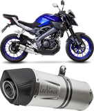 Complete Catalytic Exhaust System With Sound Certification Lv One Evo Stainless Steel Carbon Fiber End Cap - Leovince Compatible With Yamaha Mt-125 (2017-2019)