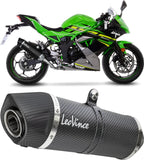 Exhaust Tip With Noise Certification Lv One Evo Carbon Fiber Carbon Fiber End Cap - Leovince Compatible With Kawasaki Ninja 125 (2019-2024)