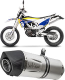 Exhaust Tip With Noise Certification Lv One Evo Stainless Steel Carbon Fiber End Cap - Leovince Compatible With Husqvarna 701 Supermoto (2017-2020)