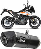 Exhaust Tip With Noise Certification Lv One Evo Steel Black Carbon Fiber End Cap - Leovince Compatible With Ktm 390 Adventure (2020-2024)