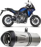 Complete Catalytic Exhaust System With Sound Certification Lv One Evo Stainless Steel Carbon Fiber End Cap - Leovince Compatible With Yamaha Tracer 7 (2020-2024)