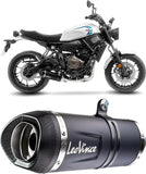 Complete Catalytic Exhaust System With Sound Certification Lv One Evo Steel Black Carbon Fiber End Cap - Leovince Compatible With Yamaha Mt-07 (2021-2024)