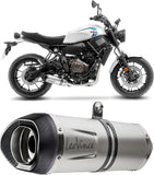 Complete Catalytic Exhaust System With Sound Certification Lv One Evo Stainless Steel Carbon Fiber End Cap - Leovince Compatible With Yamaha Mt-07 (2021-2024)