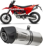 Exhaust Tip With Noise Certification Lv One Evo Stainless Steel Carbon Fiber End Cap - Leovince Compatible With Gasgas Sm 700 (2022-2024)
