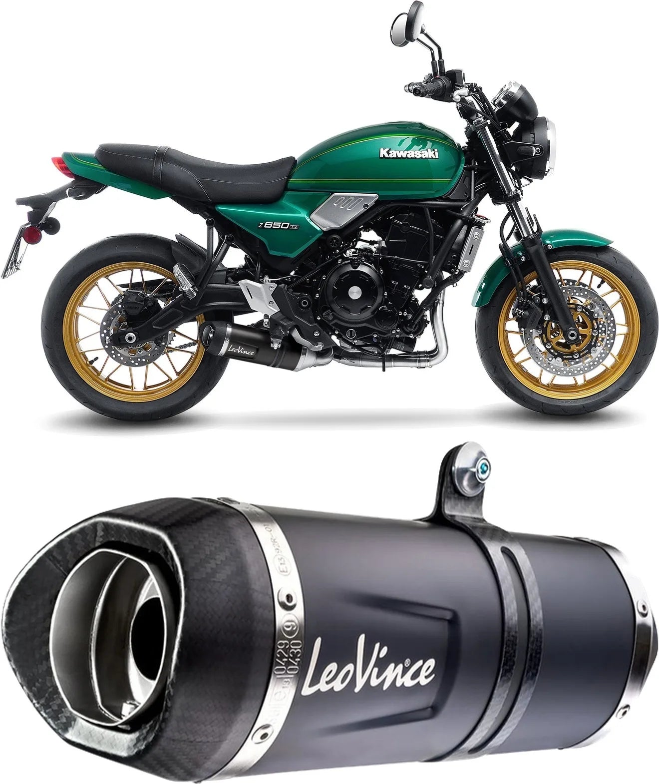 Complete Catalytic Exhaust System With Sound Certification Lv One Evo Steel Black Carbon Fiber End Cap - Leovince Compatible With Kawasaki Ninja 650 (2021-2026)