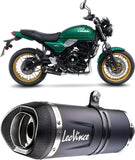 Complete Catalytic Exhaust System With Sound Certification Lv One Evo Steel Black Carbon Fiber End Cap - Leovince Compatible With Kawasaki Versys 650 (2021-2024)