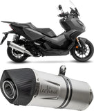 Exhaust Tip With Noise Certification Lv One Evo Stainless Steel Carbon Fiber End Cap - Leovince Compatible With Honda Adv 350 (2022-2024)