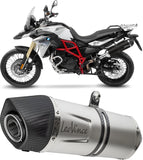 Exhaust Tip With Noise Certification Lv One Evo Steel Black Carbon Fiber End Cap - Leovince Compatible With Bmw F 700 Gs (2017-2018)