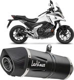Exhaust Tip With Noise Certification Lv One Evo Steel Black Carbon Fiber End Cap - Leovince Compatible With Honda Nc 750 X (2021-2024)