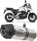 Exhaust Tip With Noise Certification Lv One Evo Stainless Steel Carbon Fiber End Cap - Leovince Compatible With Honda Nc 750 X (2021-2024)