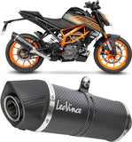 Exhaust Tip With Noise Certification Lv One Evo Carbon Fiber Carbon Fiber End Cap - Leovince Compatible With Ktm 125 Duke (2021-2023)