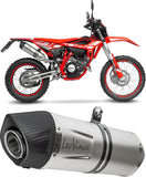 Exhaust Tip With Noise Certification Lv One Evo Stainless Steel Carbon Fiber End Cap - Leovince Compatible With Beta Rr 125 Motard Lc 4T (2021-2024)