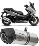 Exhaust Tip With Noise Certification Lv One Evo Stainless Steel Carbon Fiber End Cap - Leovince Compatible With Honda Forza 350 (2021-2024)