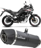 Exhaust Tip With Noise Certification Factory S Steel Black Carbon Fiber End Cap - Leovince Compatible With Kawasaki Ninja 1000 Sx (2020-2024)