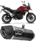 Exhaust Tip With Noise Certification Lv One Evo Steel Black Carbon Fiber End Cap - Leovince Compatible With Triumph Tiger 900 Gt (2024-2026)