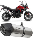 Exhaust Tip With Noise Certification Lv One Evo Stainless Steel Carbon Fiber End Cap - Leovince Compatible With Triumph Tiger 900 Rally Pro (2024-2026)