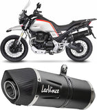 Exhaust Tip With Noise Certification Lv One Evo Steel Black Carbon Fiber End Cap - Leovince Compatible With Moto Guzzi V85 Tt (2024-2026)