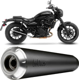 Exhaust Tip With Noise Certification Classic Racer Steel Black Stainless Steel End Cap - Leovince Compatible With Kawasaki Eliminator 500 - Se (2024-2026)