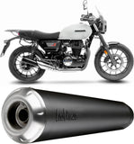Exhaust Tip With Noise Certification Classic Racer Steel Black Stainless Steel End Cap - Leovince Compatible With Honda Gb 350 S (2025-2026)