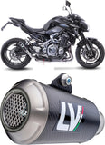 Exhaust Tip With Noise Certification Lv-10 Carbon Fiber Stainless Steel End Cap - Leovince Compatible With Kawasaki Z 900 (2017-2019)