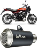 Exhaust Tip With Noise Certification Lv-10 Steel Black Stainless Steel End Cap - Leovince Compatible With Kawasaki Z 900 Rs (2018-2024)