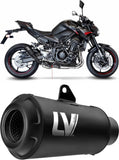 Exhaust Tip With Noise Certification Lv-10 Steel Full Black Steel Black End Cap - Leovince Compatible With Kawasaki Z 900 (2020-2024)