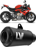 Exhaust Tip With Noise Certification Lv One Evo Stainless Steel Carbon Fiber End Cap - Leovince Compatible With Ktm 690 Duke - R (2012-2015)