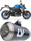 Exhaust Tip With Noise Certification Lv-10 Carbon Fiber Stainless Steel End Cap - Leovince Compatible With Suzuki Gsx-S 950 (2021-2023)
