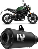 Exhaust Tip With Noise Certification Lv-10 Steel Full Black Steel Black End Cap - Leovince Compatible With Benelli Leoncino 800 (2022-2024)