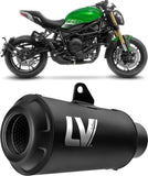 Exhaust Tip With Noise Certification Lv-10 Steel Full Black Steel Black End Cap - Leovince Compatible With Benelli 752 S (2019-2024)