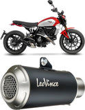 Exhaust Tip With Noise Certification Lv-10 Steel Black Stainless Steel End Cap - Leovince Compatible With Ducati Scrambler 800 Icon (2023-2024)