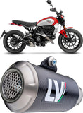 Exhaust Tip With Noise Certification Lv-10 Carbon Fiber Stainless Steel End Cap - Leovince Compatible With Ducati Scrambler 800 Icon (2025-2026)