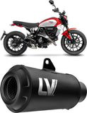 Exhaust Tip With Noise Certification Lv-10 Steel Full Black Steel Black End Cap - Leovince Compatible With Ducati Scrambler 800 Icon (2025-2026)